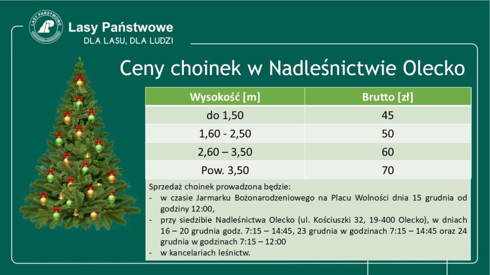 Cennik&#x20;oraz&#x20;informacja&#x20;dot&#x2e;&#x20;czasu&#x20;sprzedaży&#x20;choinek&#x20;w&#x20;Nadleśnictwie&#x20;Olecko